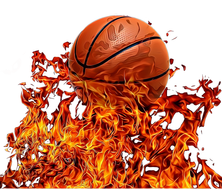 Basketball in Flames Illustration